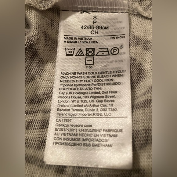 Banana Republic 100% Linen Brown Zebra Print Top. Size Small. - Picture 4 of 10